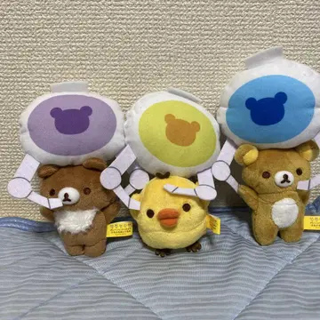 리락쿠마 크레인에 매달리는 부르부르 봉제 인형 3종 세트