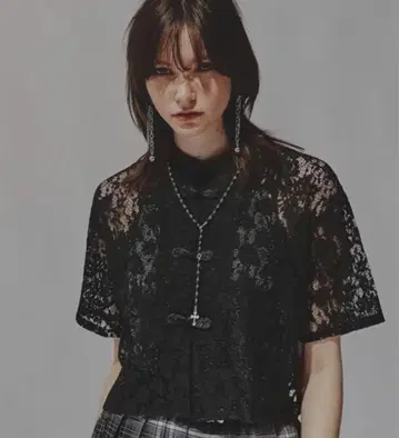 [ HARE ] 차이나 레이스 셔츠 블랙