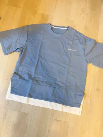 파란색 로고 티셔츠 2XL 남성용 반팔 티셔츠 레이어드 티셔츠