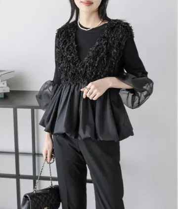 AMELY 페더 프린지 페플럼 베스트