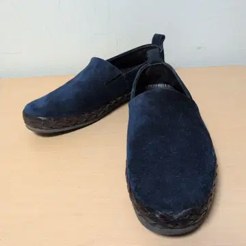 Sergiorossi 네이비 스웨이드 슬립온