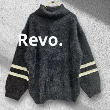 Revo. 레보 샤기 니트 복슬복슬 터틀넥 스웨터 블랙 사이즈 2