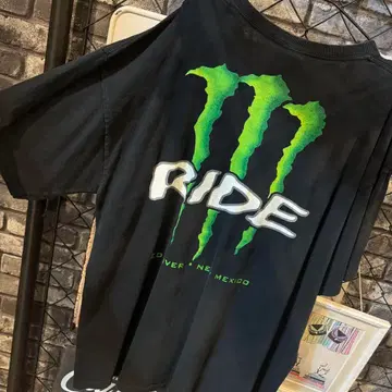 몬스터 에너지 라이드 티셔츠 XL 블랙 빈티지