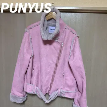 PUNYUS 미사용품 핑크 블루종형 하프 코트