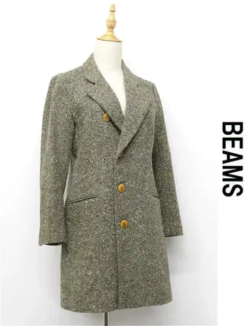 J417/BEAMS BOY 빔즈 보이 트위드 체스터 코트 그린