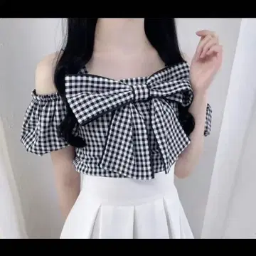evelyn 에블린 빅 리본 tp 깅엄 체크