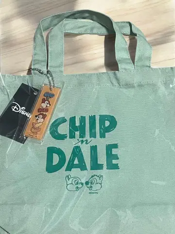 Disney THEMARKET 아크릴 키링 포함 토트 CHIP&DALE