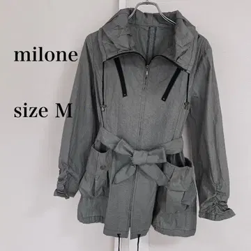 milone 미로네 스프링 코트 사이즈 M 벨트 포함 소매 개더