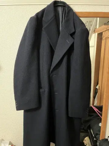 네이비 울 체스터 코트