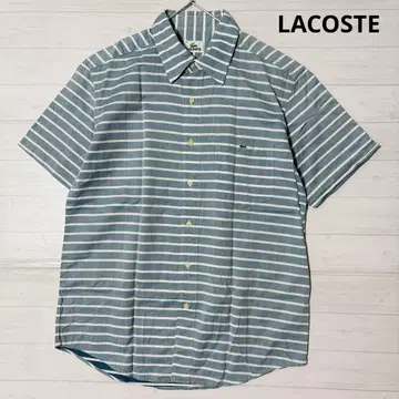 LACOSTE 보더 셔츠 자수 반팔 라코스테