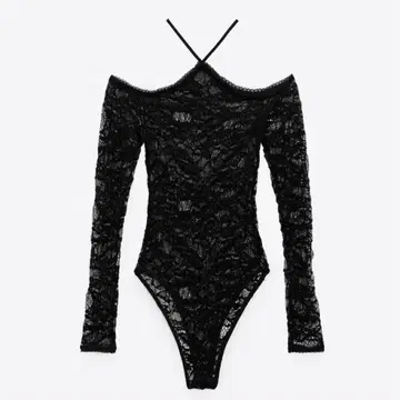 ZARA 레이스 디자인 오프숄더 바디수트 미사용