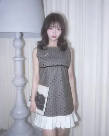 다리치 플로키 도트 슬리브리스 미니 원피스 FL