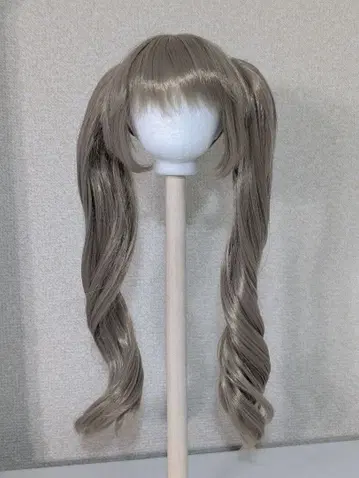 딜러제 8~9인치 트윈 테일 베이지 인형 가발