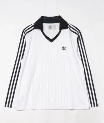 adidas 화이트 V넥 긴팔T셔츠