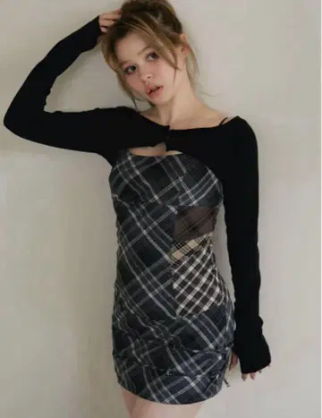 andmary Aine 세트 미니 드레스 그레이