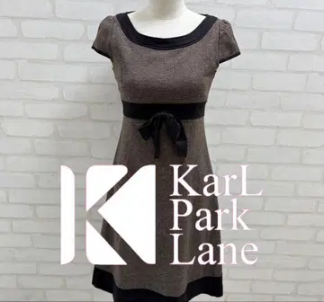 새상품 KarL Park Lane 무릎 기장 원피스 반팔 브라운 일본제