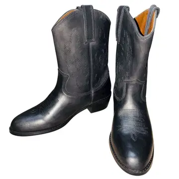 미사용 Ungrid 웨스턴 부츠 M 23.5 소가죽 블랙 여성용