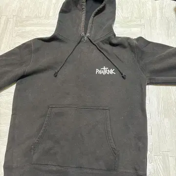 PHATRNK 블랙 후드 부착 후드티