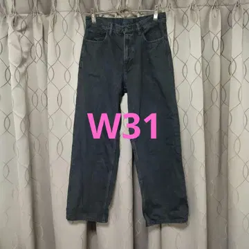 유니클로 와이드 스트레이트 청바지 W31 다크 그레이