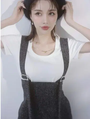 [ 거의 새상품 ] eimy 서스펜더 더블 슬릿 스커트