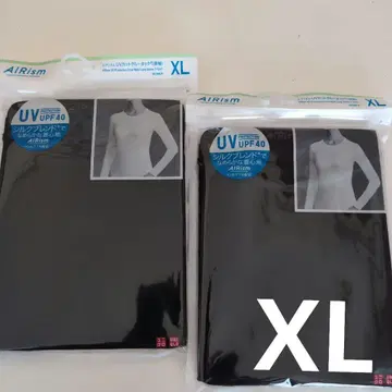 유니클로 AIRism UV컷 크루넥 긴팔 T셔츠 XLBlack 실크