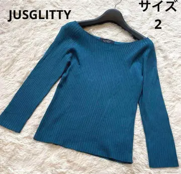 JUSGLITTY 리브 오프숄더 긴팔 상의 사이즈 2