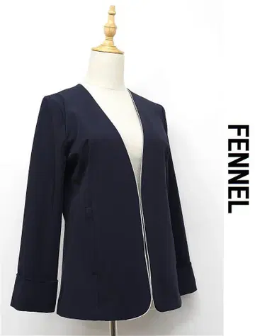 R323/FENNEL 노카라 자켓 1후크 스트레치 9 네이비 봄/가을
