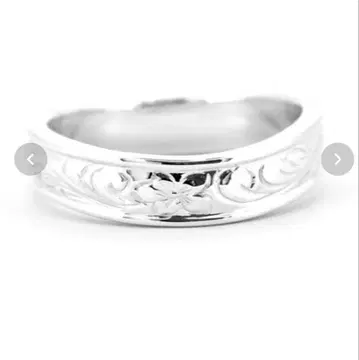 미디엄 플루메리아 웨이브 반지 / 실버 925