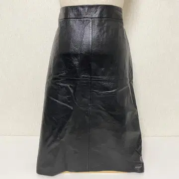 23구 23KU 램 가죽 슬릿 타이트 스커트 블랙 46
