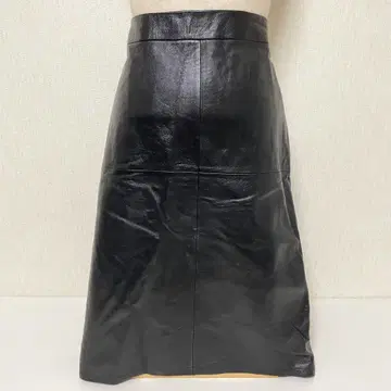23구 23KU 램 가죽 슬릿 타이트 스커트 블랙 46