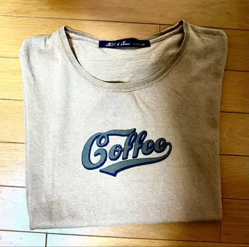 허그아워 망상 카페 시리즈 Coffee 로고 반팔 티셔츠 베이지