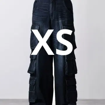 3D 메니 포켓 데님 카고 팬츠 블루 계열 XS 사이즈