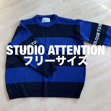 STUDIO ATTENTION 남성용 스웨터 보더 상의 프리