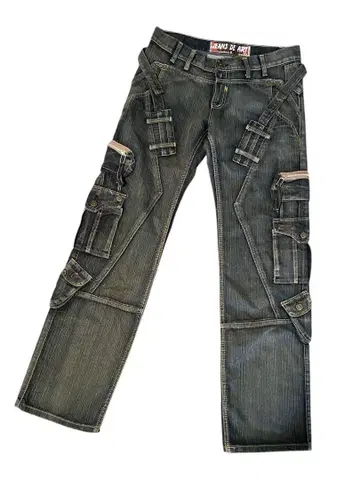 00s Y2K JEANS DE ART 데님 그런지 사이즈 XL 카고