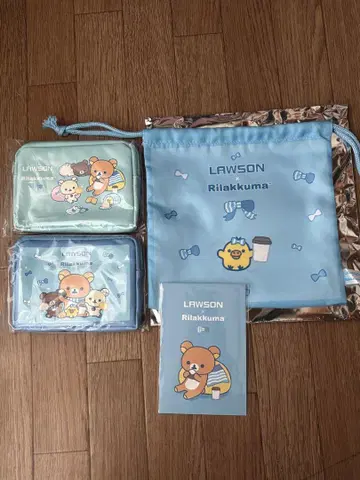 LAWSON 리락쿠마 복권 F상 복조리 E상 파우치 2개 엽서 포함