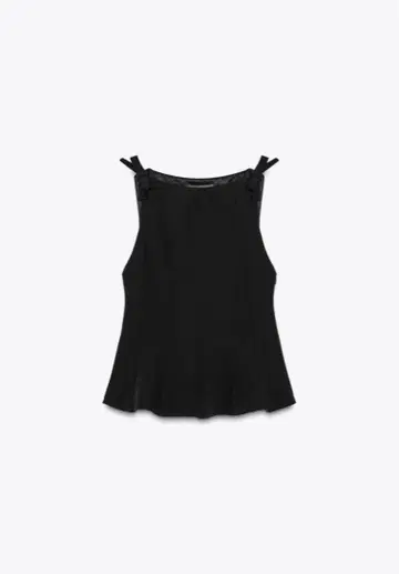 자라 페플럼 리본 상의 블랙 S