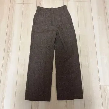 Spick and Span 체크 울 테이퍼드 팬츠 S