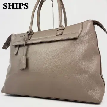 새상품급 SHIPS 쉽스 비즈니스 백 가죽 주름 그레이지 대용량