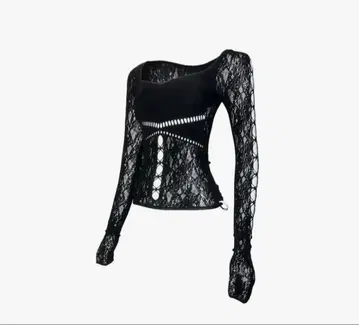TR34228 S ruched sculpt body lace black