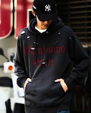 FREAK'S STORE 데미지 가공 후드티