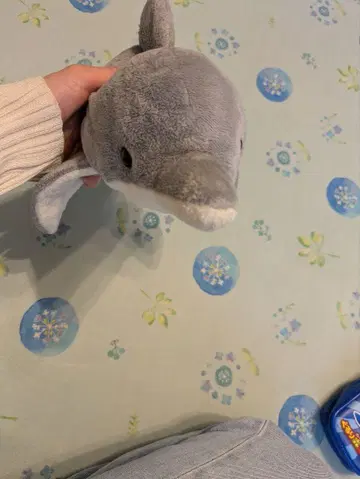 돌고래 봉제 인형 약 30cm 그레이