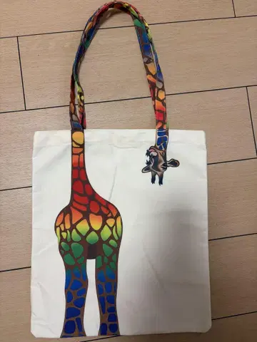 간사이 만박 회장 한정판 리베리아 파빌리온 토트백 컬러풀 기린 애니멀