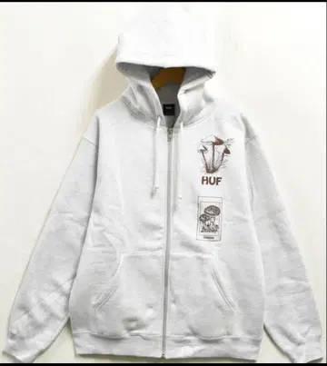 HUF 그레이 집업 후드티