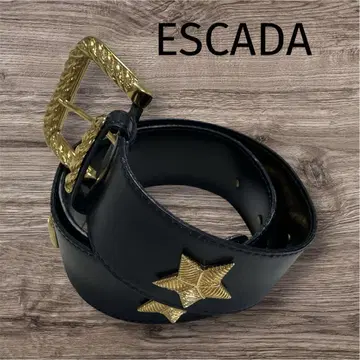 에스카다 ESCADA 벨트 블랙 골드 별