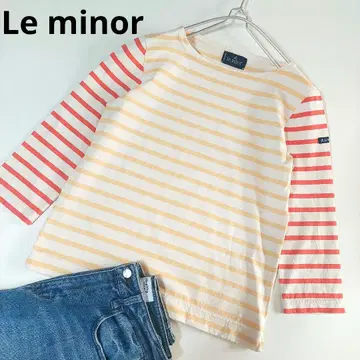 르 미노르 보더 롱 T 코튼 풀오버 면 100% 프랑스제