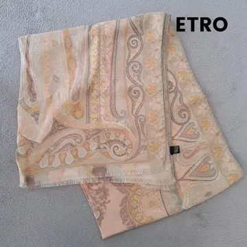 ETRO 에트로 스톨 스카프 대형 페이즐리 무늬 실크 울 혼방