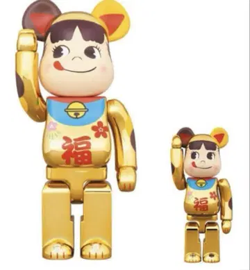 BE@RBRICK 마네키네코 페코짱 복 금 도금 100% & 400%