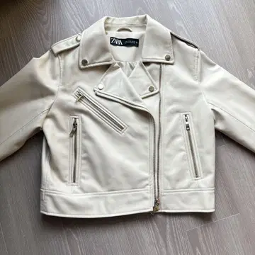 [ ZARA ] 화이트 더블 라이더 자켓