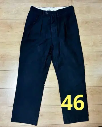 NEAT 코튼 캐시미어 몰스킨 네이비 슬랙스 46