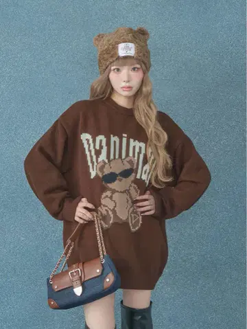 Danimal 베어 니트 풀오버 다리치 브라운 Darich